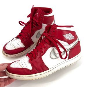 JORDAN 1 RETRO HIGH top silver red white size 11.5 2016
